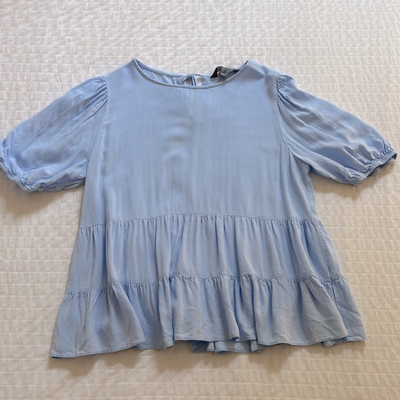 Primark Tops - Blue Babydoll Top Primark 8
